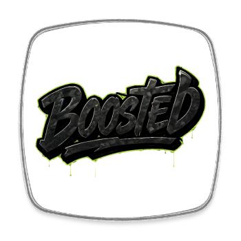 Motif boosté pour les autocollants JDM et Turbo Fans - Magnet carré - blanc - Devant