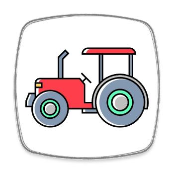 Tractor icon - Square fridge magnet - white - Front