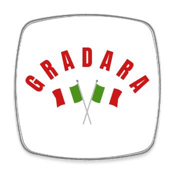 Blason des drapeaux italiens de Gradara - Magnet carré - blanc - Devant