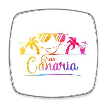 Gran Canaria Beach Rainbow - Square fridge magnet - white - Front