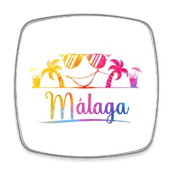 Málaga Tropical Palm Sunglasses - Square fridge magnet - white - Front