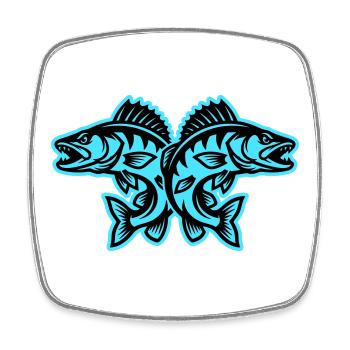 Pike Fish - Square fridge magnet - white - Front