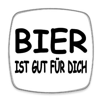 Bier - Viereckiger Kühlschrankmagnet - Weiß - Vorne