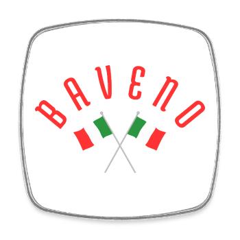 Baveno kreuzte italienische Flaggen - Viereckiger Kühlschrankmagnet - Weiß - Vorne