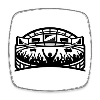 Stadium Fans Silhouette - Square fridge magnet - white - Front