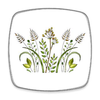 Blumen - Viereckiger Kühlschrankmagnet - Weiß - Vorne
