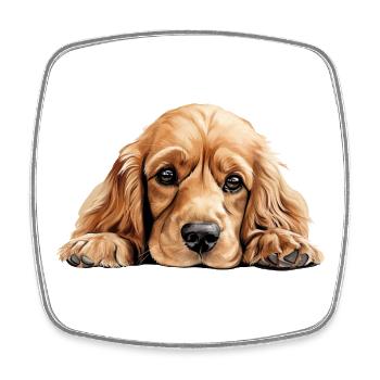 Chien Cocker Spaniel - Magnet carré - blanc - Devant
