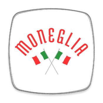 Moneglia Italian Flags Crossed Emblem - Square fridge magnet - white - Front