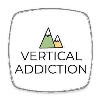 Vertical Addiction - Design with Mountain Peaks - Square fridge magnet - white - Front
