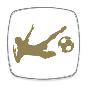 Minimalistische Silhouette Fußballspieler Seitfall - Viereckiger Kühlschrankmagnet - Weiß - Vorne