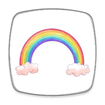 Arc arc-en-ciel avec nuages - Magnet carré - blanc - Devant
