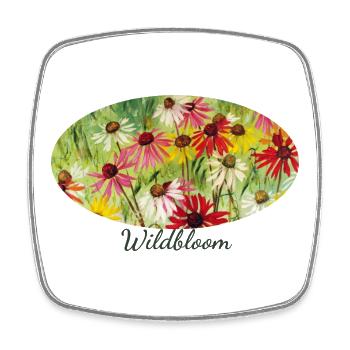 Wildbloom - Fragment coloré de prairie d’échinacée - Magnet carré - blanc - Devant