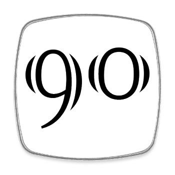 90. 90 JAHRE. 90-JÄHRIGES JUBILÄUM. 90-JÄHRIGES JUBILÄUM. - Viereckiger Kühlschrankmagnet - Weiß - Vorne