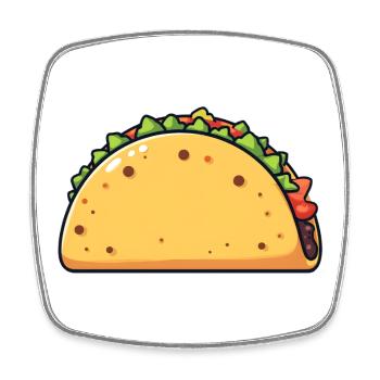 taco - Magnet carré - blanc - Devant