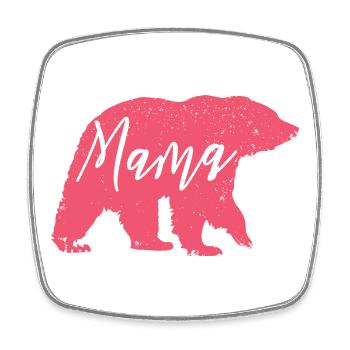 Mama Bear Pink – Cadeau doux pour la fête des mères - Magnet carré - blanc - Devant