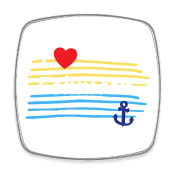 I love Fehmarn coastal look - Square fridge magnet - white - Front