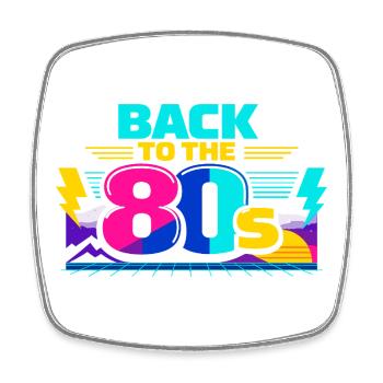Back to the 80s Neon - Square fridge magnet - white - Front