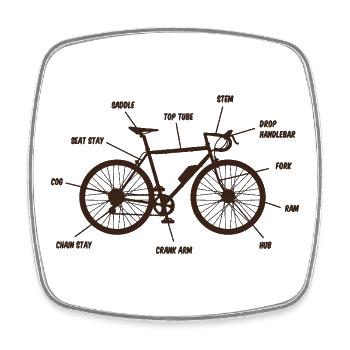 Road Bike Blueprint Road Bike Road Cyclist Design - Square fridge magnet - white - Front