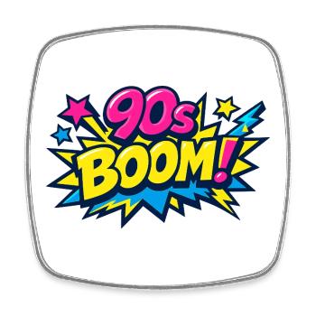 90er Boom Comic Explosion - Viereckiger Kühlschrankmagnet - Weiß - Vorne