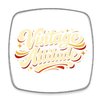 Vintage-Attitüde, lustiger, sarkastischer Opa, Oma - Viereckiger Kühlschrankmagnet - Weiß - Vorne