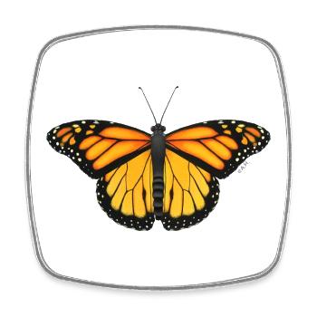 Ailes de soleil du papillon monarque - Magnet carré - blanc - Devant