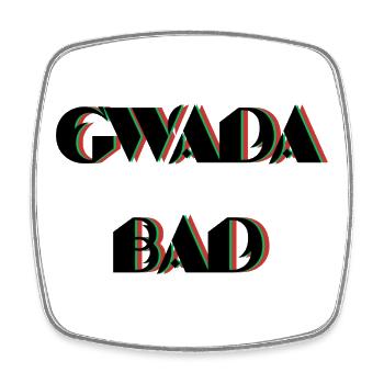 gwada_bad - Magnet carré - blanc - Devant
