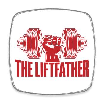 Fitness Motivation Bodybuilder The Liftfather Gym - Viereckiger Kühlschrankmagnet - Weiß - Vorne