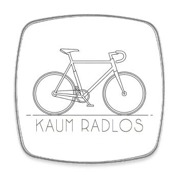 Radlos Spruch Rennrad Bike Line Art Motiv - Viereckiger Kühlschrankmagnet - Weiß - Vorne