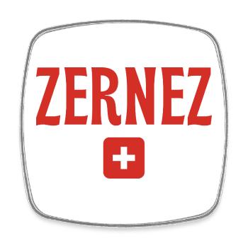 Zernez Schweiz - Viereckiger Kühlschrankmagnet - Weiß - Vorne