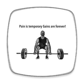 Pain_is - Viereckiger Kühlschrankmagnet - Weiß - Vorne