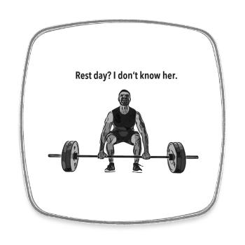 Rest_day - Viereckiger Kühlschrankmagnet - Weiß - Vorne