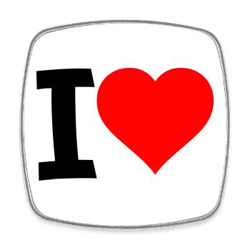 Red Heart - Clear Love Look - Square fridge magnet - white - Front