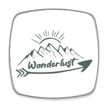 Wanderlust Mountain Outdoor Travel Design - Viereckiger Kühlschrankmagnet - Weiß - Vorne
