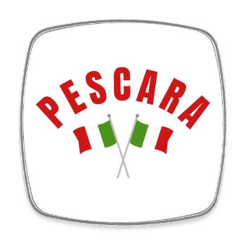 Pescara Crossed Italian Flags  - Square fridge magnet - white - Front