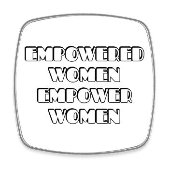 Empowered Women Bold Typography - Square fridge magnet - white - Front