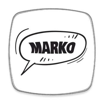 Vorname Marko - Viereckiger Kühlschrankmagnet - Weiß - Vorne