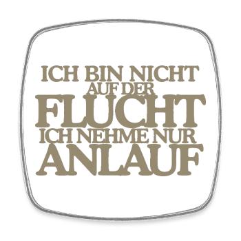 Keine Flucht Nur Anlauf Lustiges Retro Design - Viereckiger Kühlschrankmagnet - Weiß - Vorne