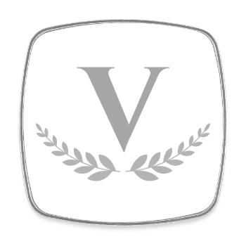 V - Viereckiger Kühlschrankmagnet - Weiß - Vorne