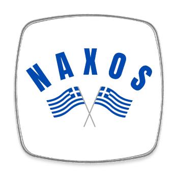 Naxos Griechische Flaggen - Viereckiger Kühlschrankmagnet - Weiß - Vorne