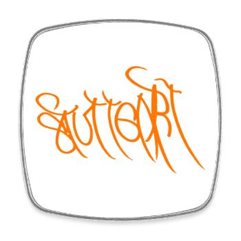 Graffiti Orange Handlettering Stuttgart - Viereckiger Kühlschrankmagnet - Weiß - Vorne
