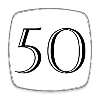 50. 50 YEARS. 50th ANNIVERSARY. 50 YEARS ANNIVERSARY. - Square fridge magnet - white - Front