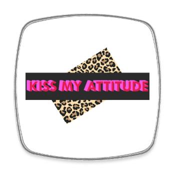Kiss My Attitude - Square fridge magnet - white - Front