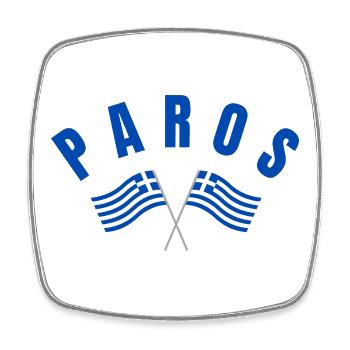 Paros Crossed Flags Emblem - Square fridge magnet - white - Front