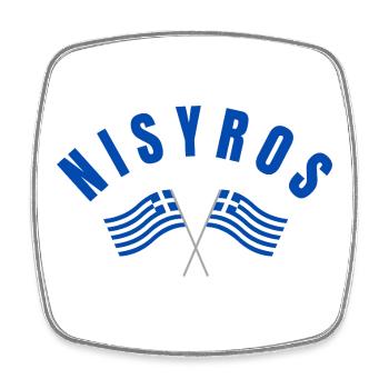 Drapeaux grecs de Nisyros - Magnet carré - blanc - Devant
