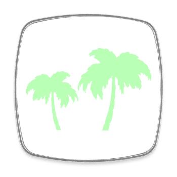 Tropical Palm Trees Silhouettes Duo - Square fridge magnet - white - Front