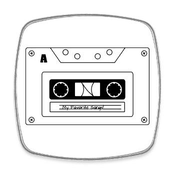 Ambiances rétro cassette – Old School cool ! - Magnet carré - blanc - Devant