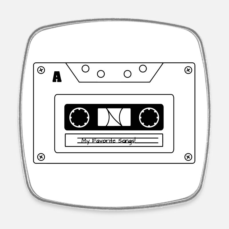 Ambiances rétro cassette – Old School cool ! - Magnet carré - blanc