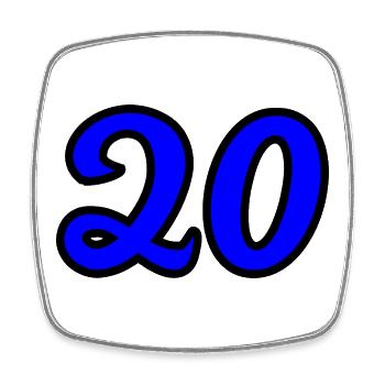 20. 20th ANNIVERSARY. 20 YEARS ANNIVERSARY. 20 YEARS. - Square fridge magnet - white - Front
