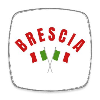 Brescia Crossed Flags  - Square fridge magnet - white - Front