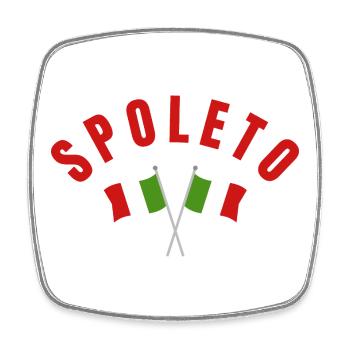 Spoleto Italienische Flaggen - Viereckiger Kühlschrankmagnet - Weiß - Vorne